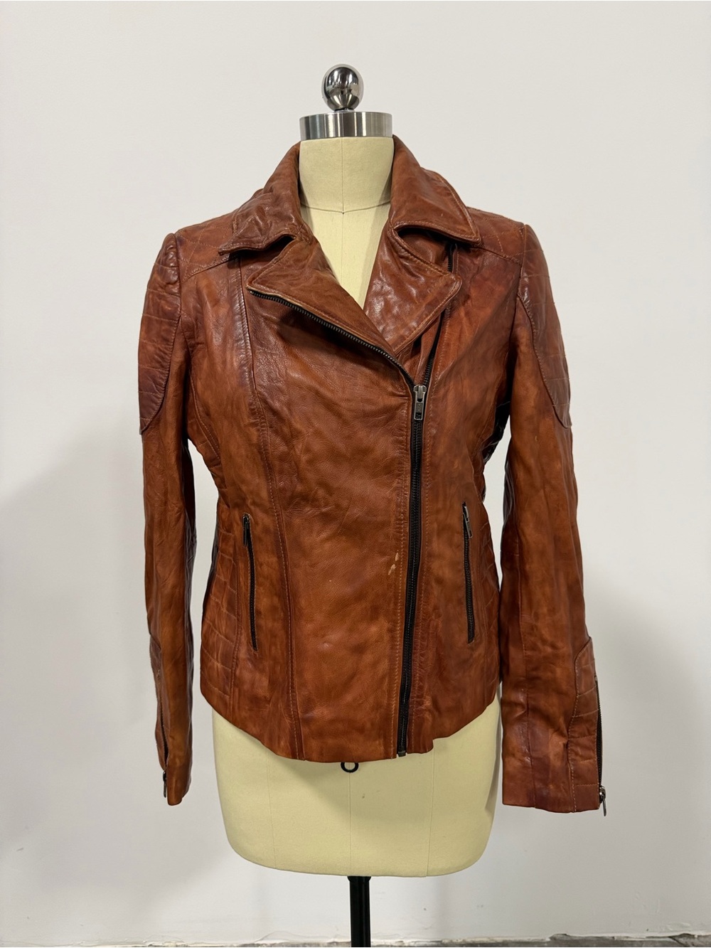 Scully Brown Leather Moto Jacket